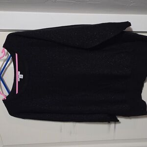 Croft & Barrow Black Metallic Crew Neck Sweater
